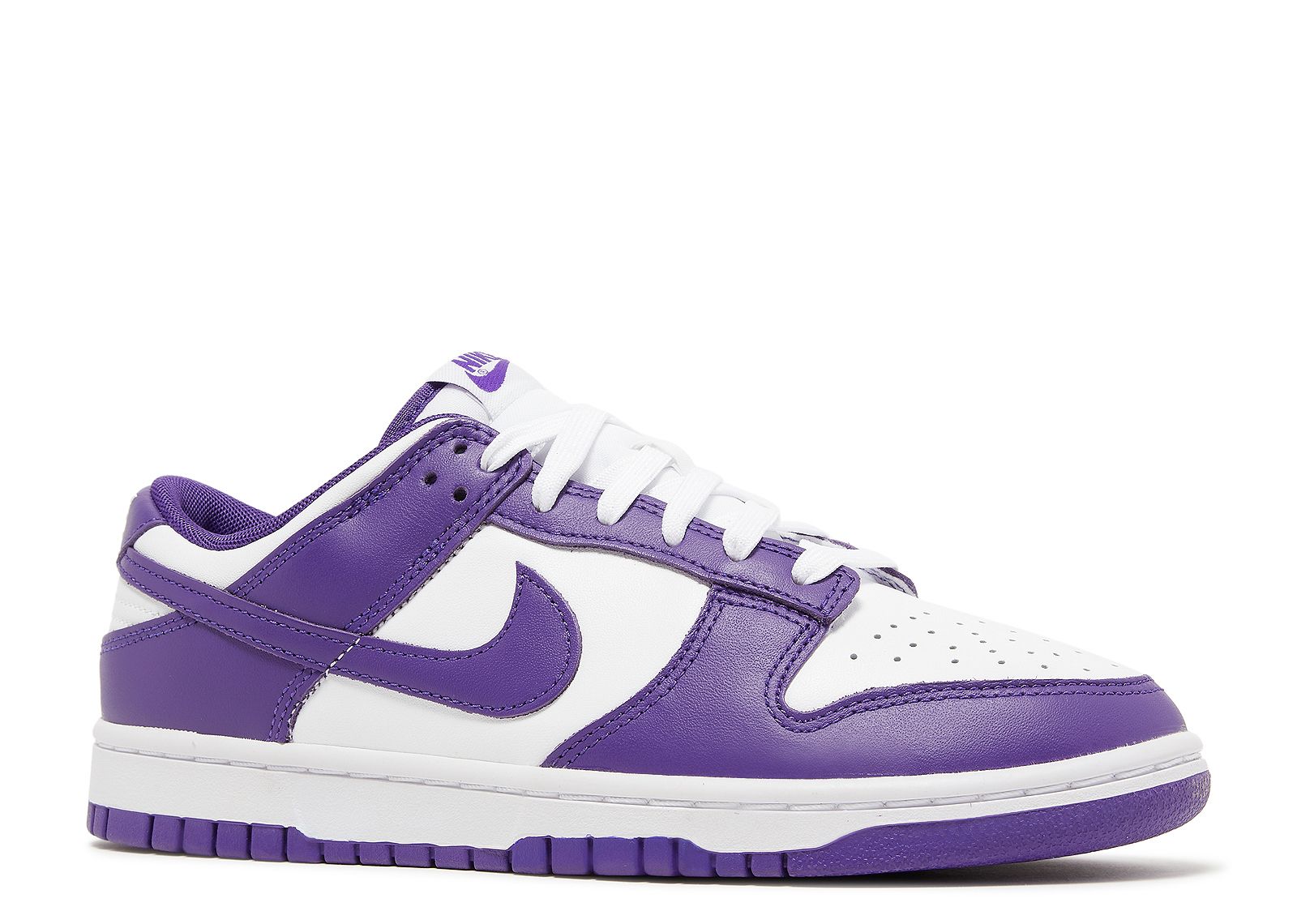 purple and white dunks