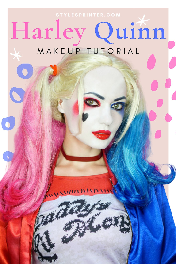 Harley Quinn Costume Suicide Squad makeup tutorial (recreate the perfect look)