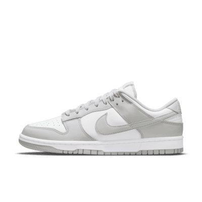 gray and white dunks