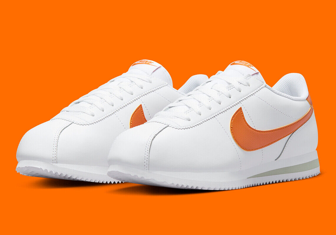 orange and white nikes