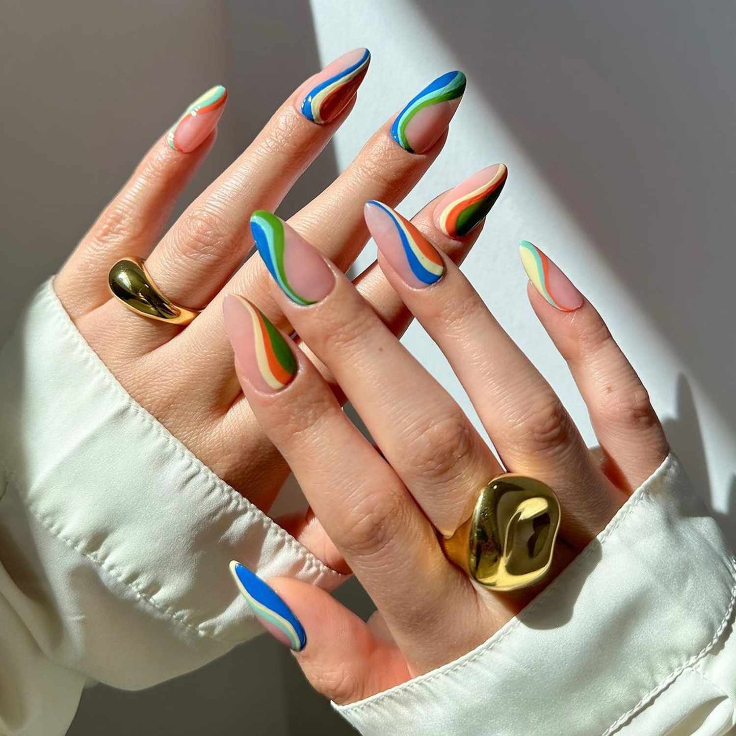 Swirling nails designs for long nails (Trendy ideas youll love)
