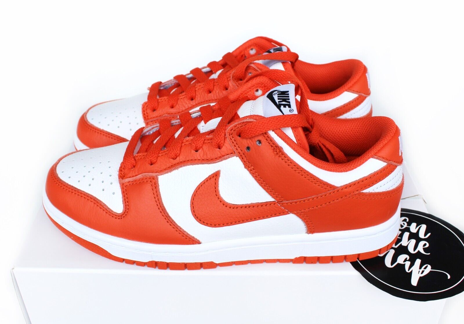 orange and white dunks