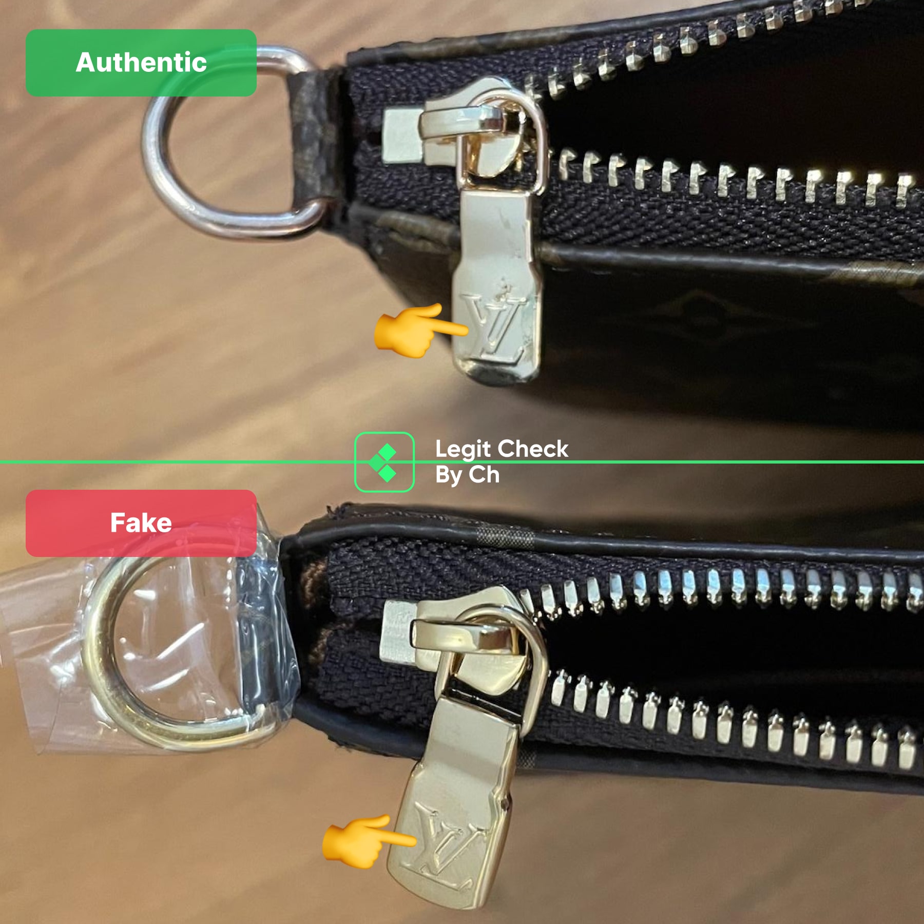 Real or Fake: How to Spot a Louis Vuitton Zipper Pull Authentic Check