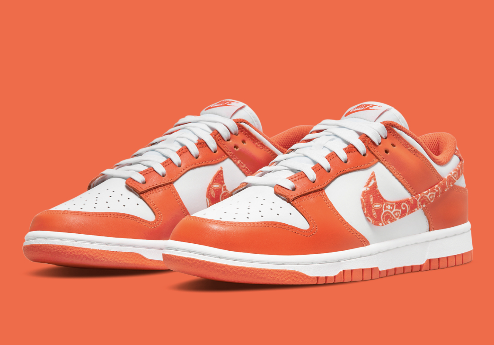 orange and white dunks