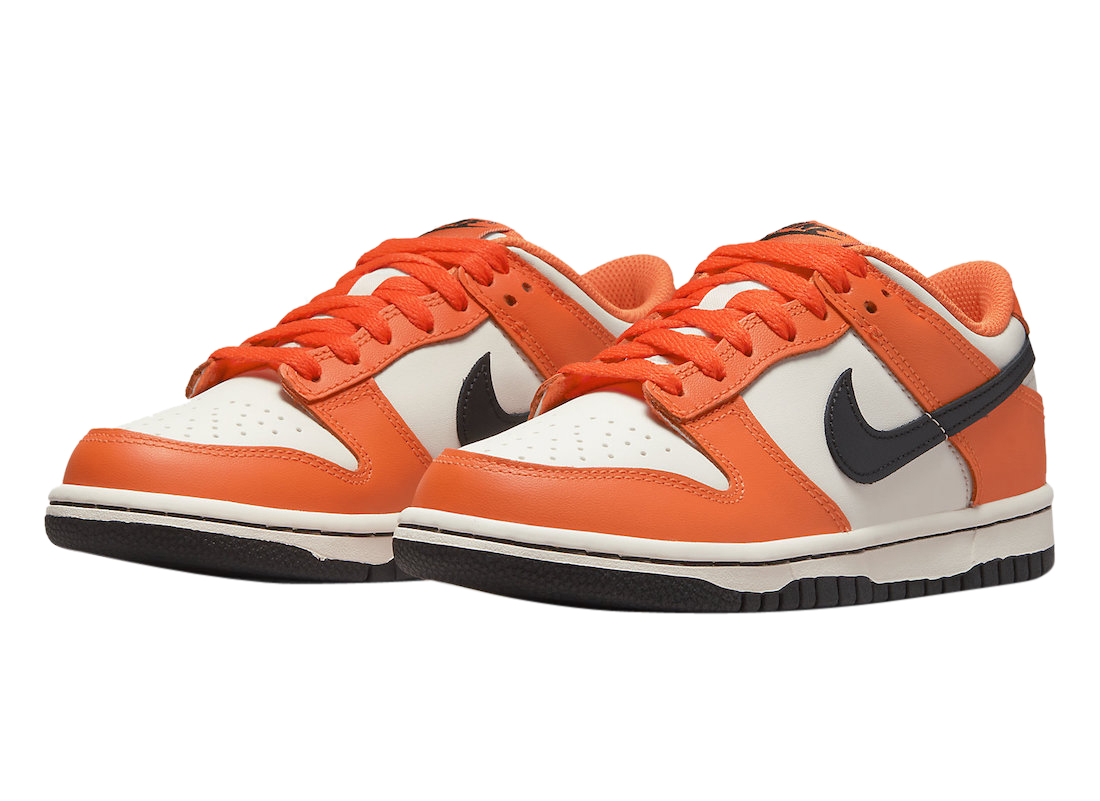 orange and white dunks