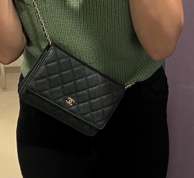 Get Your Hands on a Chanel Black Caviar Wallet on Chain!