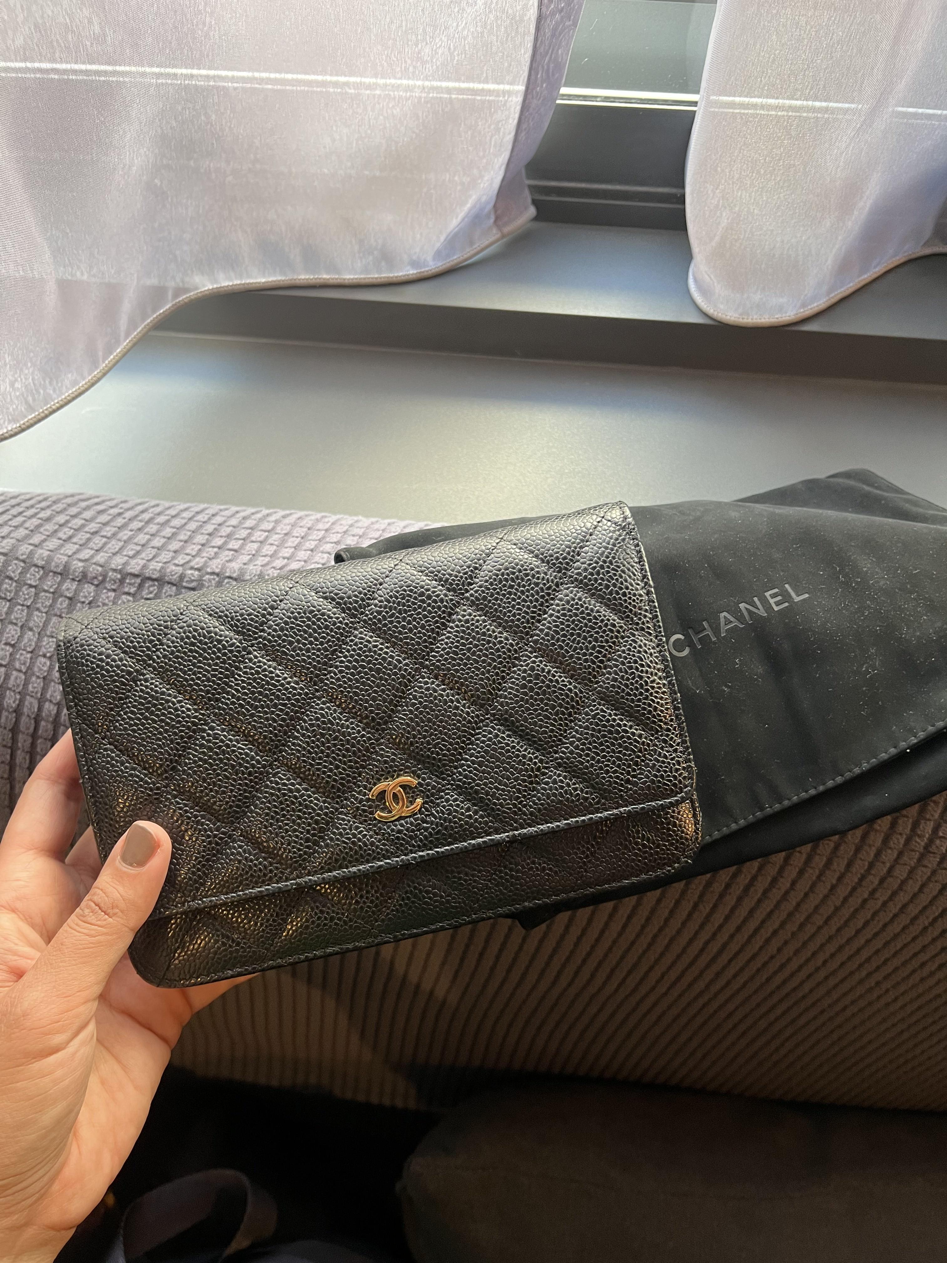 Get Your Hands on a Chanel Black Caviar Wallet on Chain!