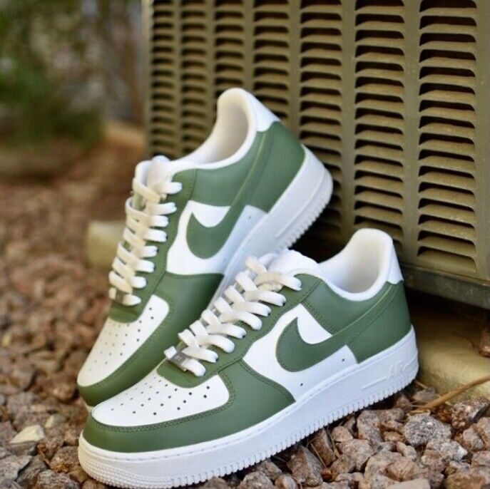 green and white air force ones