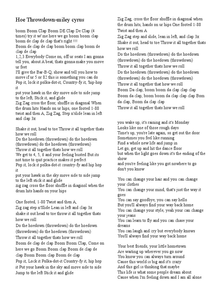 Miley Cyrus Hip Hop Hoedown Lyrics: Full Lyrics and Dance Moves!