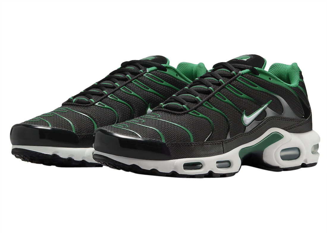 green and black air max plus