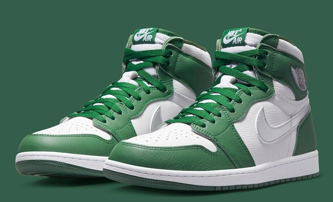 white and green jordan 1