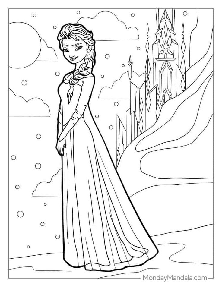 Elsa Clip Art Black and White Printable (Find The Best)