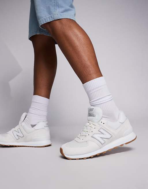 new balance white with gum sole