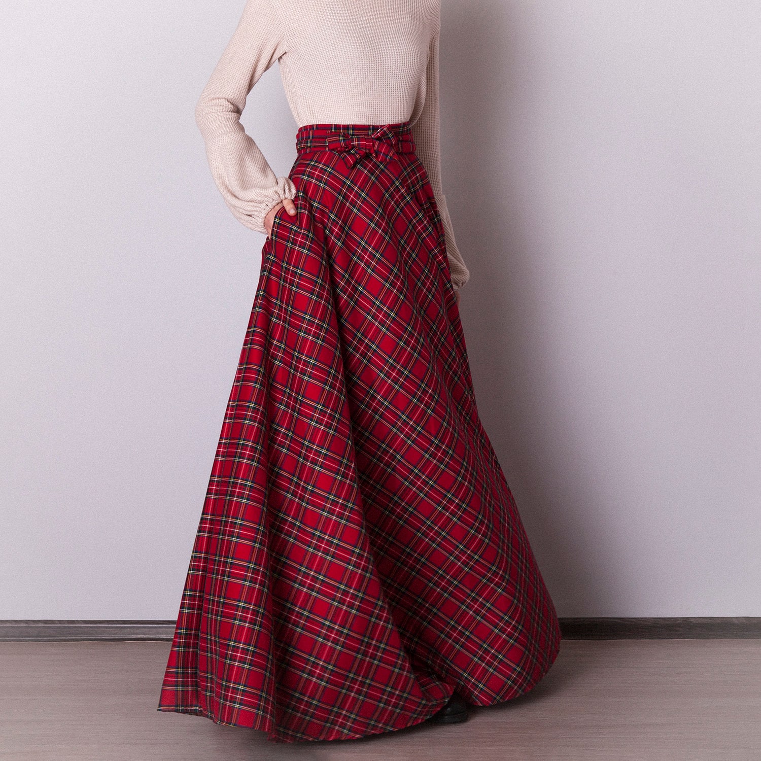 Long Red Tartan Skirt for Every Occasion: Dress It Up or Down
