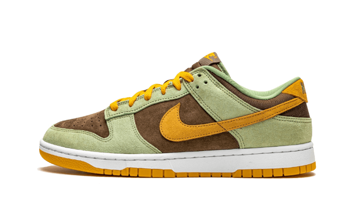 olive green and orange dunks