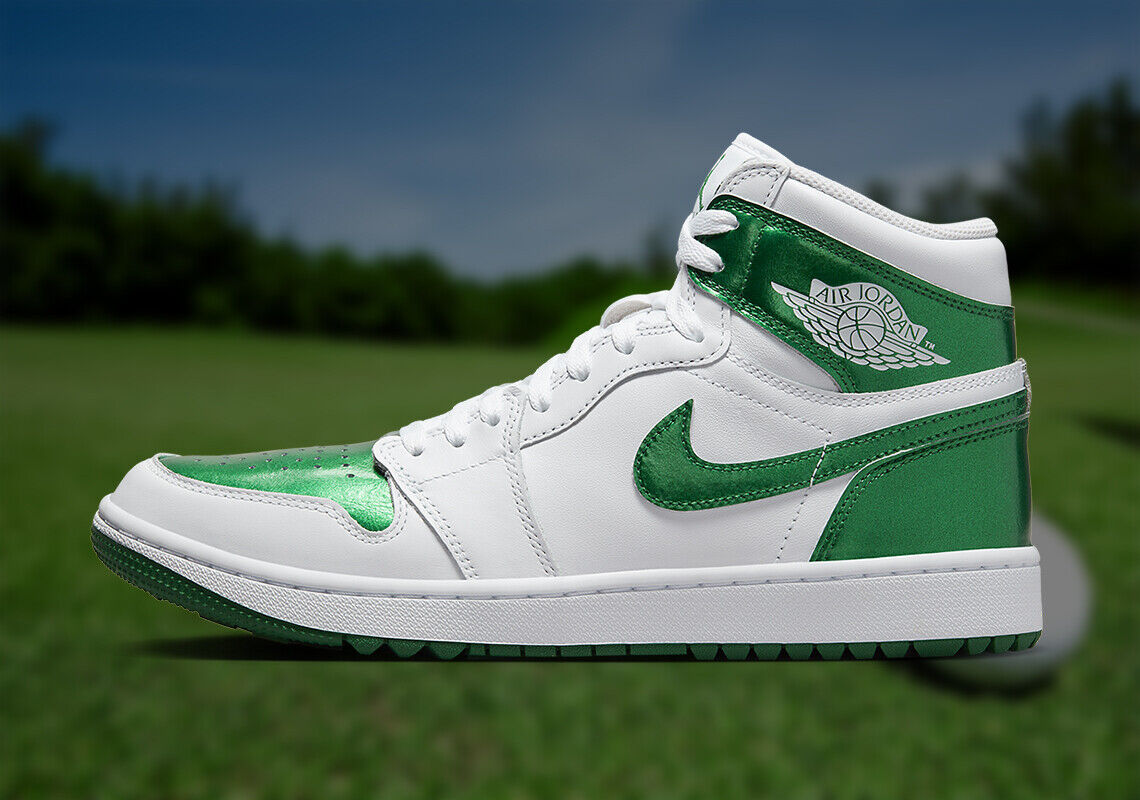 white and green jordan 1