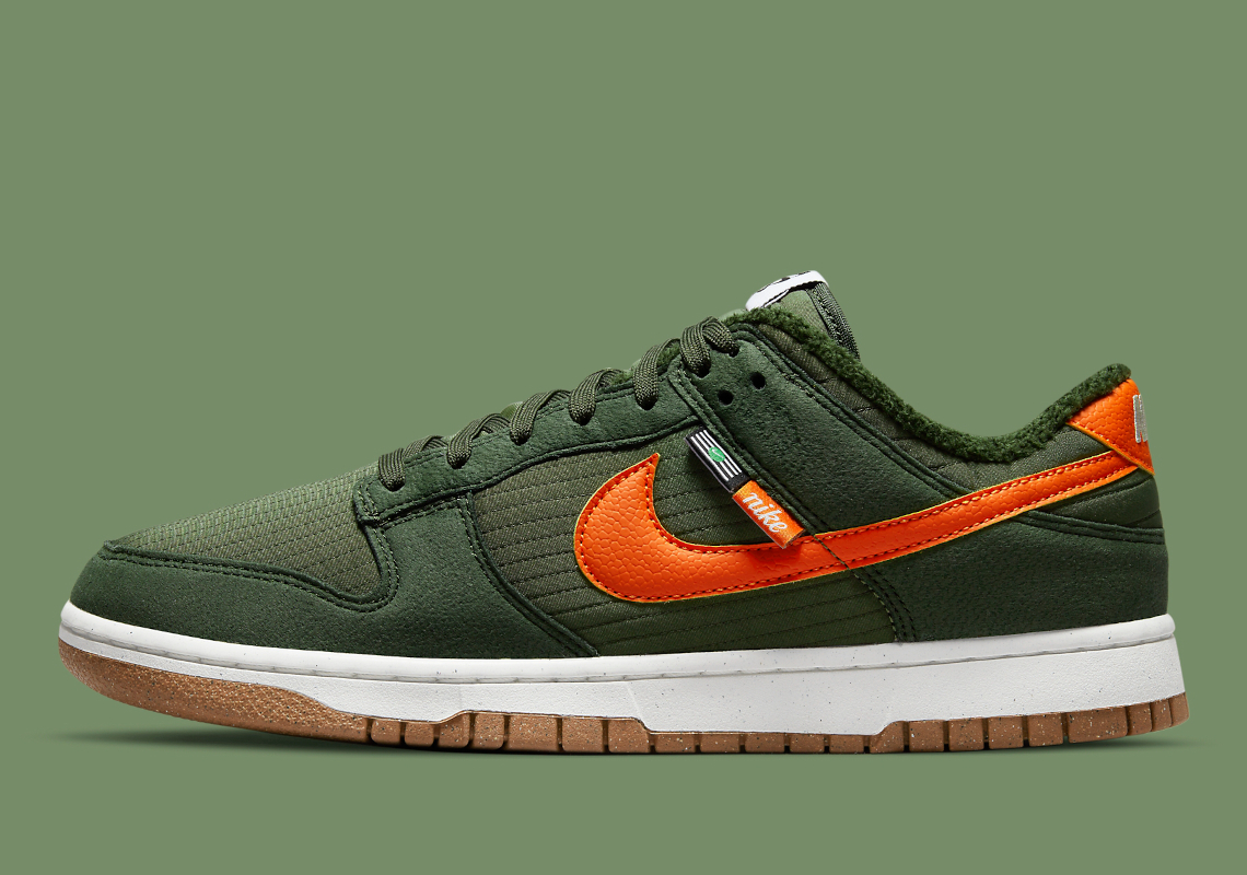 olive green and orange dunks