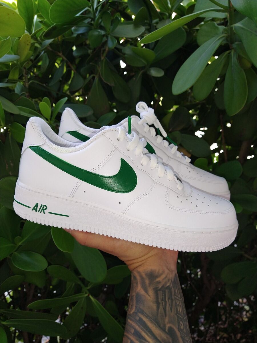 green and white air force ones