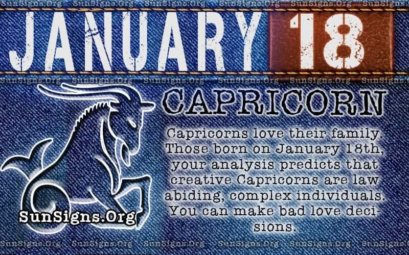 Your zodiac sign if born on Jan 18: Capricorn, right?