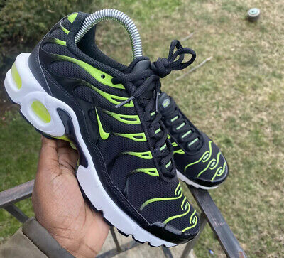 green and black air max plus